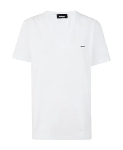 Dsquared2 Logo-plaque Cotton T-shirt In White