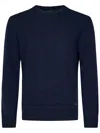 Dsquared2 Navy Blue Wool And Cashmere Knit Sweater In Multicolour