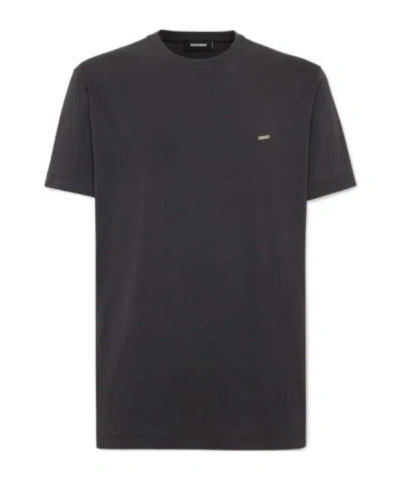 Dsquared2 Logo-plaque Crewneck T-shirt In Black