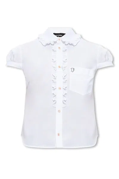 DSQUARED2 DSQUARED2 LOGO PLAQUE CROPPED SHIRT