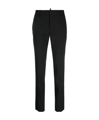 Dsquared2 Logo-plaque Cropped Trousers In Black