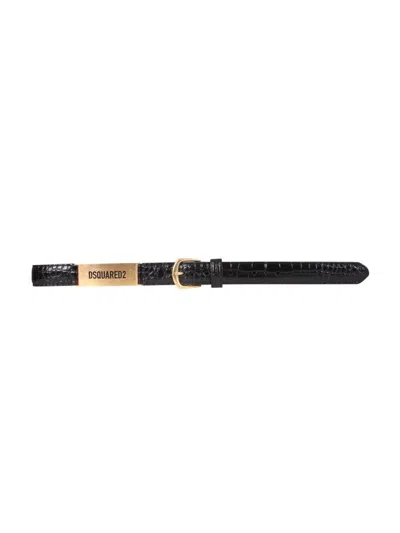 Dsquared2 Logo Plaque Embossed Belt In Non Definito