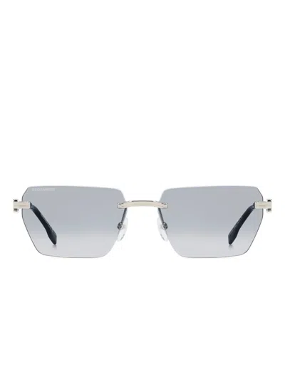 Dsquared2 Logo-plaque Geometric Sunglasses In Gray