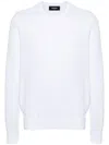 Dsquared2 Logo Plaque Cotton Crewneck Sweater In White