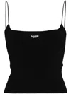 Dsquared2 Logo Plaque Knitted Cropped Top In Black