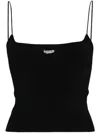 Dsquared2 Logo Plaque Knitted Cropped Top In Black