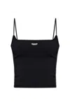 Dsquared2 Logo Plaque Knitted Cropped Top In Black