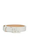 Dsquared2 Logo-plaque Leather Belt In White