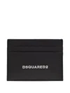 Dsquared2 Logo-plaque Leather Cardholder In Black