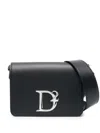 Dsquared2 Logo-plaque Leather Crossbody Bag In Schwarz