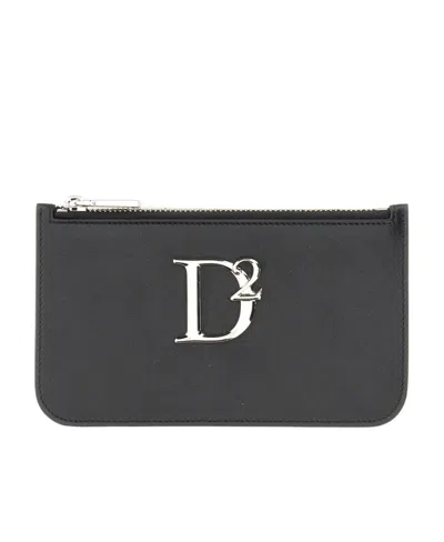DSQUARED2 DSQUARED2 LOGO PLAQUE ZIPPED WALLET