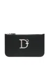 Dsquared2 Logo-plaque Leather Purse In Schwarz