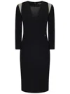 Dsquared2 V Neckline Short Viscose Dress In Black