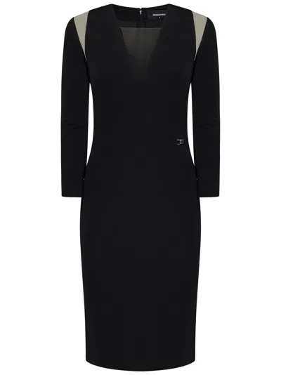 DSQUARED2 DSQUARED2 JERSEY V-NECK DRESS