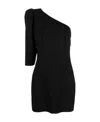 Dsquared2 One Strap Asymmetric Neckline Short Dress In Black