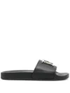 Dsquared2 Logo-plaque Open-toe Slides In White