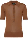Dsquared2 Logo-plaque Polo Shirt In Brown