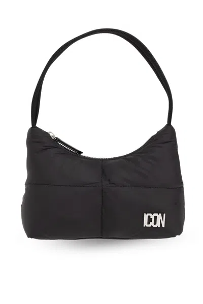 Dsquared2 Gothic-logo Puffer Shoulder Bag In Black