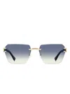 Dsquared2 Logo-plaque Rimless Sunglasses In Gold