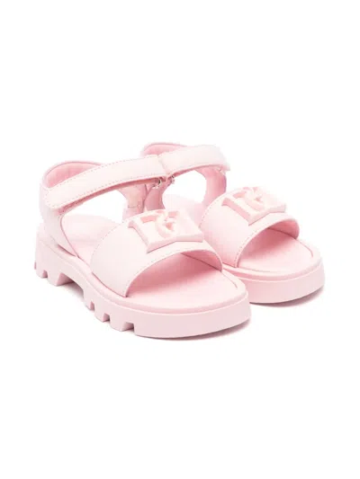 Dsquared2 Kids' Logo-plaque Sandals In Pink