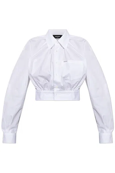 Dsquared2 Logo-plaque Shirt In White