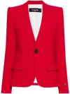 Dsquared2 Logo-plaque Single-breasted Blazer In Red