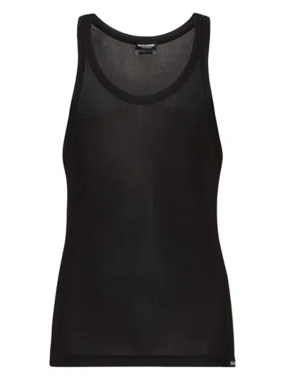 Dsquared2 Logo-plaque Sleeveless Top In Black