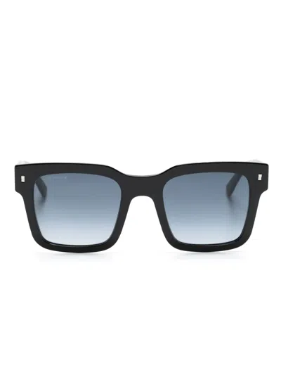 Dsquared2 Logo-plaque Square-frame Sunglasses In Black