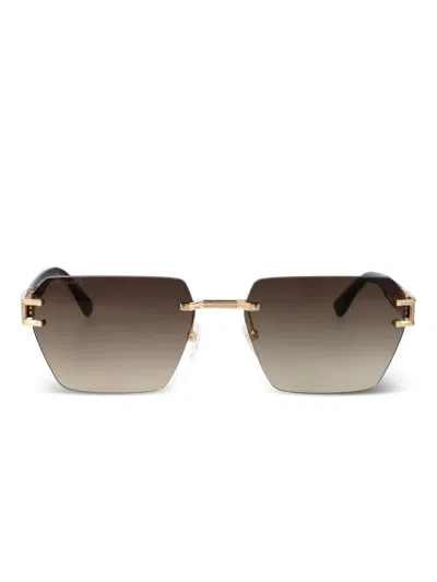 Dsquared2 Logo-plaque Sunglasses In Brown
