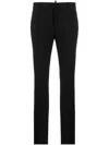 Dsquared2 Logo-plaque Tailored Slim-fit Trousers In Black