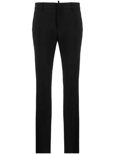DSQUARED2 LOGO-PLAQUE TAILORED SLIM-FIT TROUSERS