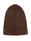 Dsquared2 Logo-plaque Textured Beanie In Brown