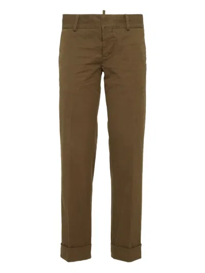Dsquared2 Logo-plaque Trousers In Brown