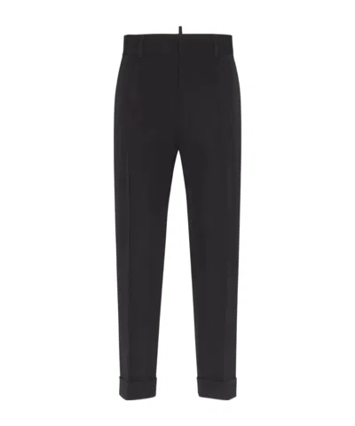 Dsquared2 Tailored Tapered Trousers In Black