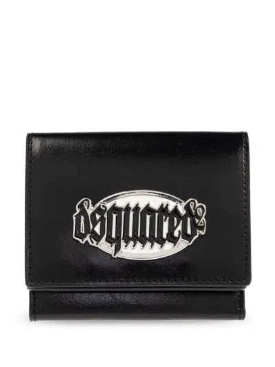 Dsquared2 Logo-plaque Wallet In Schwarz