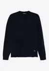 Dsquared2 Relaxed Fit Sweater With Classic Crew Neckline In Blue