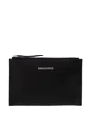 Dsquared2 Logo-plaque Zip Clutch Bag In Black