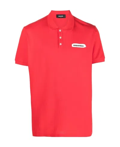 Dsquared2 Logo Polo Shirt In Orange