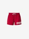 Dsquared2 Elastic Waist Swimming Trunks In Red