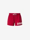 Dsquared2 Elastic Waist Swimming Trunks In Red