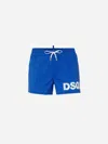 Dsquared2 Logo Polyester Swimsuit In Cobalt Blue