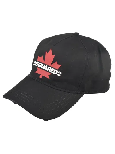 Dsquared2 Logo Print Baseball Cap In Black