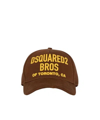 Dsquared2 Logo-print Baseball Cap In Brown