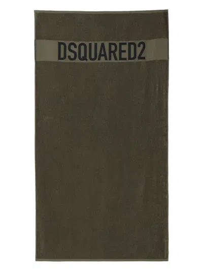 Dsquared2 Logo-print Beach Towel In Grün