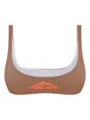 Dsquared2 Logo-print Bikini Bra In Brown