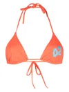 Dsquared2 Logo-print Bikini Top In Orange