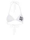 Dsquared2 Logo-print Bikini Top In Weiss