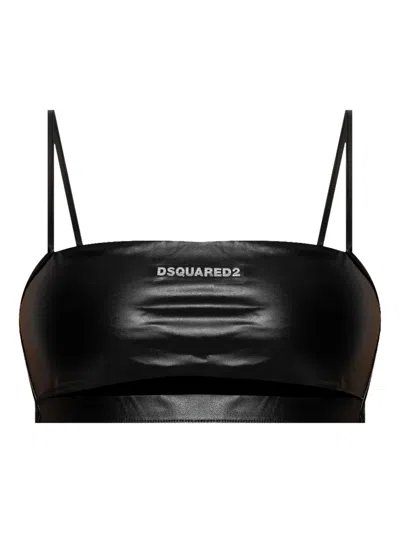 Dsquared2 Logo Print Bikni Top In Black