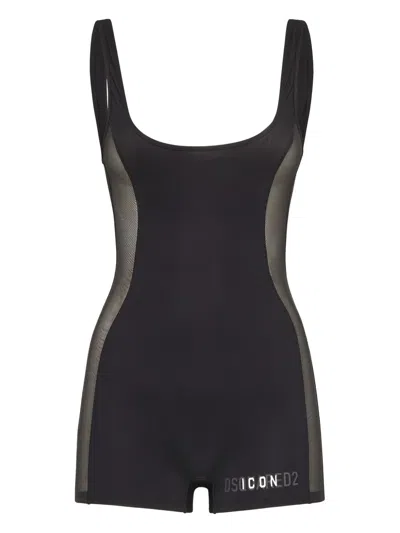 Dsquared2 Logo-print Bodysuit In Black