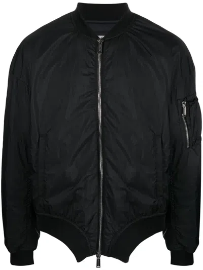 Dsquared2 Onthewave Nylon Bomber Jacket In Black